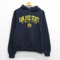 L★古着 チャンピオン champion 長袖 スウェット パーカー メンズ 00年代 00s サンジョー 紺 26mar31