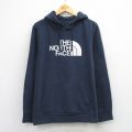 ノースフェイス 長袖スウェットパーカー ビッグロゴ ネイビー XL | 古着