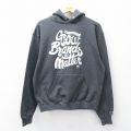 L★古着 チャンピオン champion 長袖 スウェット パーカー メンズ Grow Brand 濃グレー 霜降り 26apr01