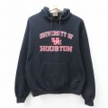 M★古着 チャンピオン champion 長袖 スウェット パーカー メンズ 00年代 00s HOUSTON 黒【spe】 26apr01