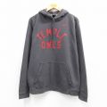 L★古着 ナイキ NIKE 長袖 スウェット パーカー メンズ TEMPLE OWLS 濃グレー 26apr03