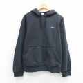 L★古着 ナイキ NIKE 長袖 スウェット パーカー メンズ ワンポイントロゴ 黒 26apr03