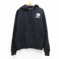 L★古着 チャンピオン champion 長袖 スウェット パーカー メンズ OHSVCA バレーボール 黒 26apr03