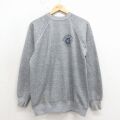 M★古着 長袖 スウェット メンズ 80年代 80s カンザス ラグラン クルーネック グレー 霜降り 26apr15