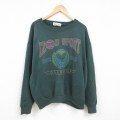 XL★古着 IZOD 長袖 スウェット メンズ 90年代 90s ビッグロゴ テニスラケット 大きいサイズ クルーネック USA製 濃緑 グリーン 24jan05 中古 スエット トレーナー トップス