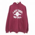 XL★古着 長袖 スウェット パーカー メンズ 00年代 00s ソフトボール 大きいサイズ クルーネック エンジ 24jan06 中古 スエット トレーナー トップス