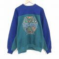 XL★古着 長袖 スウェット メンズ 90年代 90s ガトリンバーグ ツートンカラー 大きいサイズ クルーネック USA製 緑他 グリーン 24jan10 中古 スエット トレーナー トップス