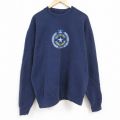 XL★古着 ジャンスポーツ 長袖 スウェット メンズ 00年代 00s シタデル 刺繍 大きいサイズ クルーネック 紺 ネイビー 24jan11 中古 スエット トレーナー トップス