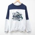 ノースロップグラマン 90s 長袖スウェット ツートンカラー グレー XL | 古着