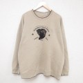 DURABLE 長袖スウェット 犬刺繍 ベージュ XL | 古着