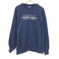 XL★古着 ジャンスポーツ 長袖 スウェット メンズ ウェストバージニア 大学 刺繍 大きいサイズ クルーネック 紺 ネイビー 24may11 中古 スエット トレーナー トップス