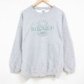 XL★古着 長袖 スウェット メンズ 00年代 00s 刺繍 大きいサイズ クルーネック グレー 霜降り 24aug26 中古 スエット トレーナー トップス