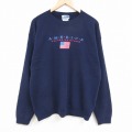 00s 長袖スウェット 星条旗 ネイビー L | 古着
