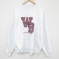 XL★古着 長袖 スウェット メンズ 00年代 00s WB ウェルズ ビーチ 刺繍 大きいサイズ クルーネック 薄グレー 霜降り 24sep04 中古 スエット トレーナー トップス