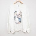 ジャージーズ 00s 長袖スウェット ウサギ花 ホワイト XL | 古着