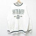 XL★古着 長袖 スウェット メンズ 90年代 90s サウスヘブン イカリ クルーネック USA製 白 ホワイト 24sep07 中古 スエット トレーナー トップス