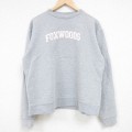 L★古着 長袖 スウェット メンズ 90年代 90s FOXWOODS クルーネック USA製 グレー 霜降り 24sep07 中古 スエット トレーナー トップス
