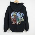長袖スウェットパーカー アニメ ブラック L | 古着