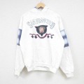 L★古着 長袖 スウェット パーカー メンズ 90年代 90s サンフランシスコ ラグラン USA製 白 ホワイト チェック 24sep12 中古 スエット トレーナー トップス