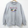 グレー霜降り 90s 長袖スウェット シカ刺繍 グレー XL | 古着