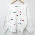 80s ラグランスウェット 車 ホワイト XL | 古着