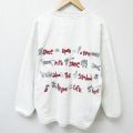 XL★古着 長袖 トップス メンズ 00年代 00s 恐竜 飛行機 刺繍 コットン クルーネック 白 ホワイト 24sep20 中古 スエット トレーナー
