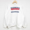 XL★古着 TULTEX 長袖 スウェット メンズ 90年代 90s マサチューセッツ クルーネック 白 ホワイト 24sep20 中古 スエット トレーナー トップス