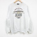 XL★古着 長袖 スウェット メンズ 00年代 00s JEANS クルーネック グレー 霜降り 24sep20 中古 スエット トレーナー トップス