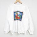 ヘインズ 90s ラグラン長袖スウェット 女神アート ホワイト L | 古着
