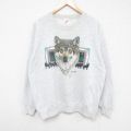 ジャージーズ 00s ラグランスウェット オオカミ グレー L | 古着