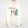 90s 長袖スウェット クリスマス 生成り M | 古着