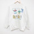 M★古着 TULTEX 長袖 スウェット メンズ 90年代 90s ネコ クルーネック ベージュ カーキ 24oct02 中古 スエット トレーナー トップス