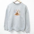 00s 長袖スウェット シカ刺繍 グレー XL | 古着