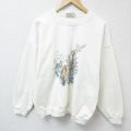 00s 長袖スウェット 鳥 ホワイト L | 古着