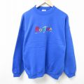 XL★古着 TULTEX 長袖 スウェット メンズ 00年代 00s モンタナ 刺繍 クルーネック 青 ブルー 24oct08 中古 スエット トレーナー トップス