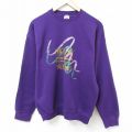 L★古着 フルーツオブザルーム 長袖 スウェット メンズ 90年代 90s NURSING クルーネック USA製 濃紫 パープル 24oct08 中古 スエット トレーナー トップス