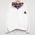 XL★古着 IZOD 長袖 ハーフジップ スウェット メンズ 90年代 90s ワンポイントロゴ 大きいサイズ 白 ホワイト 24oct22 中古 スエット トレーナー トップス