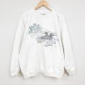 00s ラグランスウェット 鳥 ホワイト XL | 古着