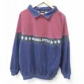 スウェット ハーフジップ 星 ネイビー L | 古着