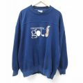 XL★古着 長袖 スウェット メンズ 00年代 00s ゴルフ 刺繍 大きいサイズ クルーネック 紺 ネイビー 24oct30 中古 スエット トレーナー トップス