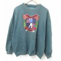 XL★古着 ビッグドッグス 長袖 スウェット メンズ 00年代 00s ゴルフ 刺繍 クルーネック 濃緑 グリーン 【spe】 24nov08 中古 スエット トレーナー トップス