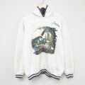 90s 長袖パーカー 木鳥 ホワイト XL | 古着