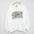 00s 長袖スウェット 鳥刺繍 ホワイト XL | 古着