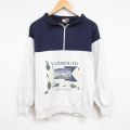 ヤーマス 90s ハーフジップスウェット ツートンカラー グレー XL | 古着