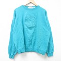 L★古着 長袖 トップス メンズ 00年代 00s MGM MARINA コットン クルーネック 青緑 24nov15 中古 スエット トレーナー