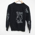 S★古着 長袖 スウェット メンズ 90年代 90s PLANET ラグラン クルーネック USA製 黒 ブラック 24nov30 中古 スエット トレーナー トップス