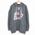 XL★古着 長袖 スウェット パーカー メンズ トランプ エース 大きいサイズ ロング丈 グレー 霜降り 24dec11 中古 スエット トレーナー トップス