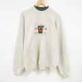フルーツオブザルーム 00s 長袖スウェット ヒマワリ刺繍 グリーン XL | 古着