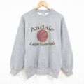 L★古着 ジャージーズ 長袖 スウェット メンズ 00年代 00s バスケットボール クルーネック グレー 霜降り 25jan06 中古 スエット トレーナー トップス
