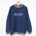 XL★古着 ウィルソン 長袖 スウェット メンズ 90年代 90s BOSTON 刺繍 大きいサイズ クルーネック USA製 紺 ネイビー 【spe】 25jan07 中古 スエット トレーナー トップス